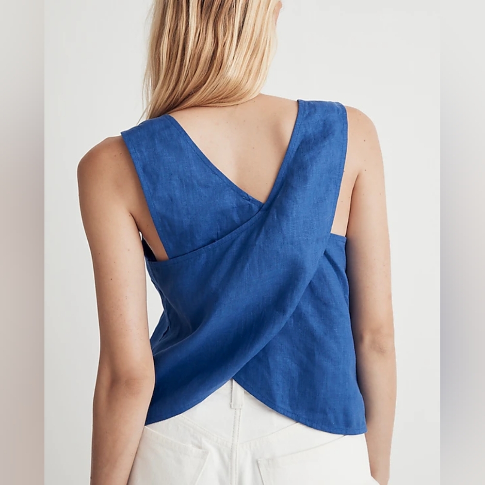 Women’s Cross-Back Sleeveless Top - Blue
